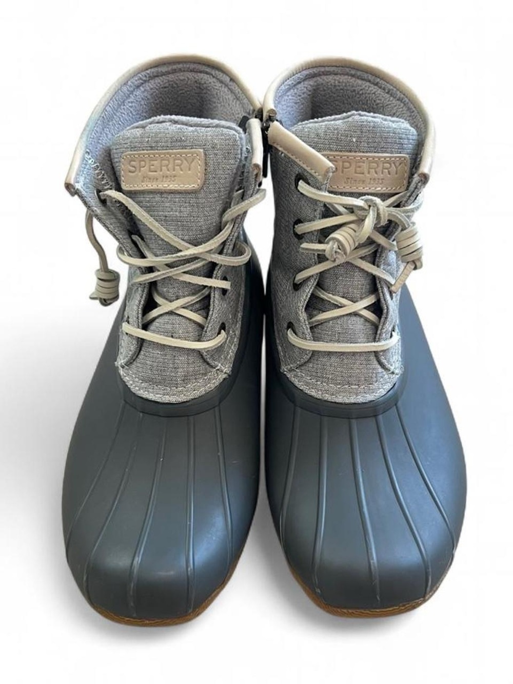 Sperry Grey & Taupe Waterproof Short Duck Boots
